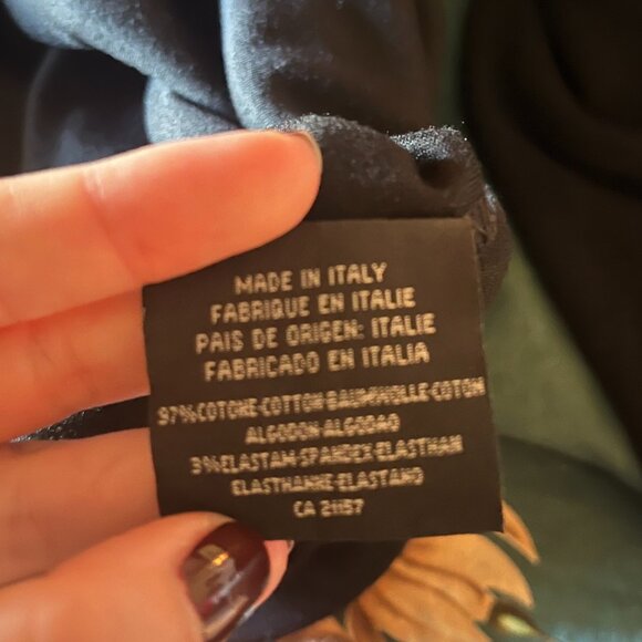 Pavi Black Long Sleeve Tee Shirt w/ Embellished Shoulders and Cuffs XXL - Picture 7 of 7